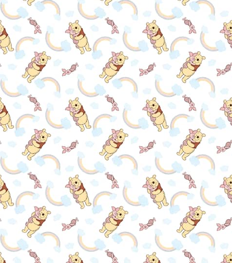 Disney® Pooh & Piglet Rainbow Cotton Fabric